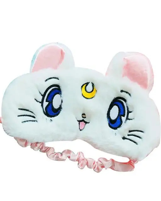 Kawaii Fuzzy Sleep Mask for Cozy Light Blocking Rest - sleep mask