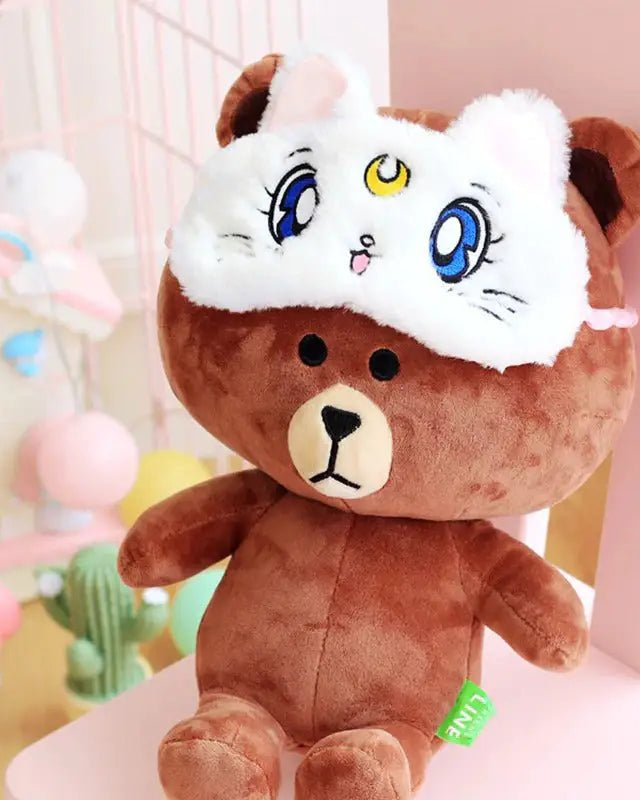 Kawaii Fuzzy Sleep Mask for Cozy Light Blocking Rest - Cosparty