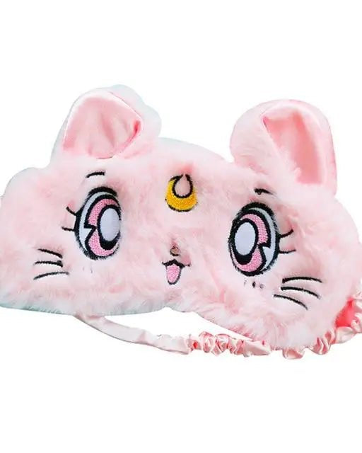 Kawaii Fuzzy Sleep Mask for Cozy Light Blocking Rest - Cosparty