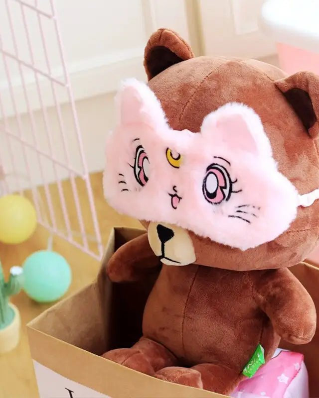 Kawaii Fuzzy Sleep Mask for Cozy Light Blocking Rest - Cosparty