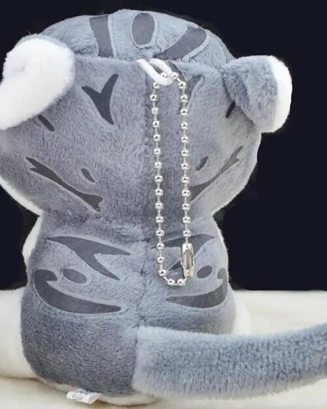 Kawaii Grey Kitty Cat Plush with Keychain Strap - Cosparty