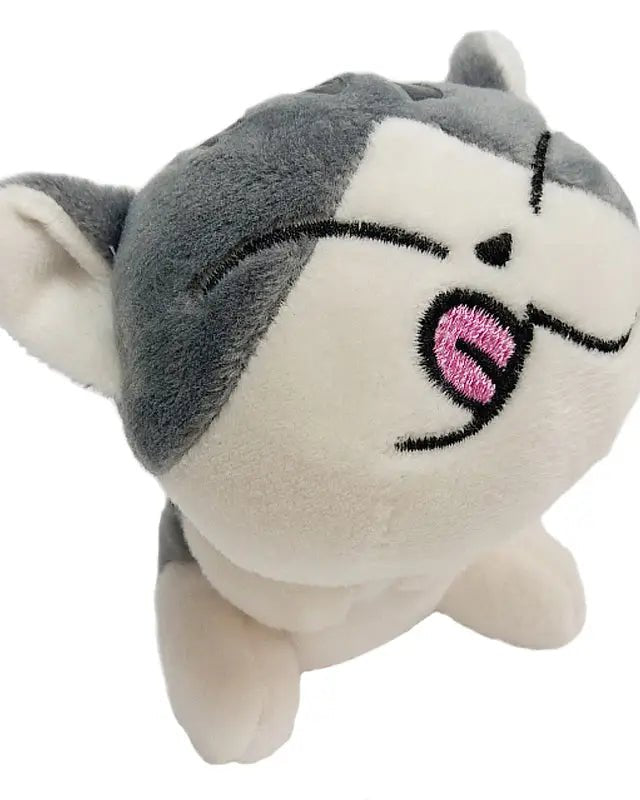 Kawaii Grey Kitty Cat Plush with Keychain Strap - Cosparty