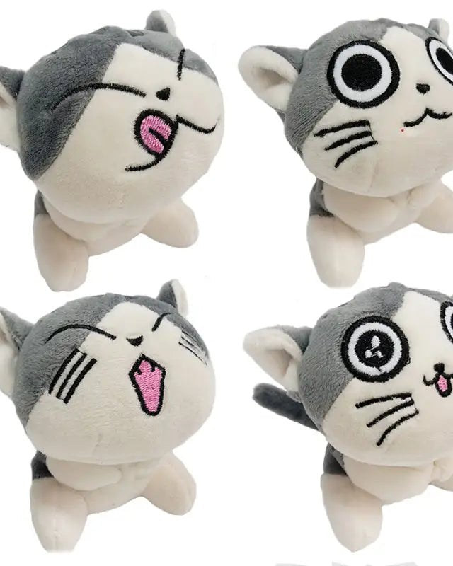 Kawaii Grey Kitty Cat Plush with Keychain Strap - Cosparty