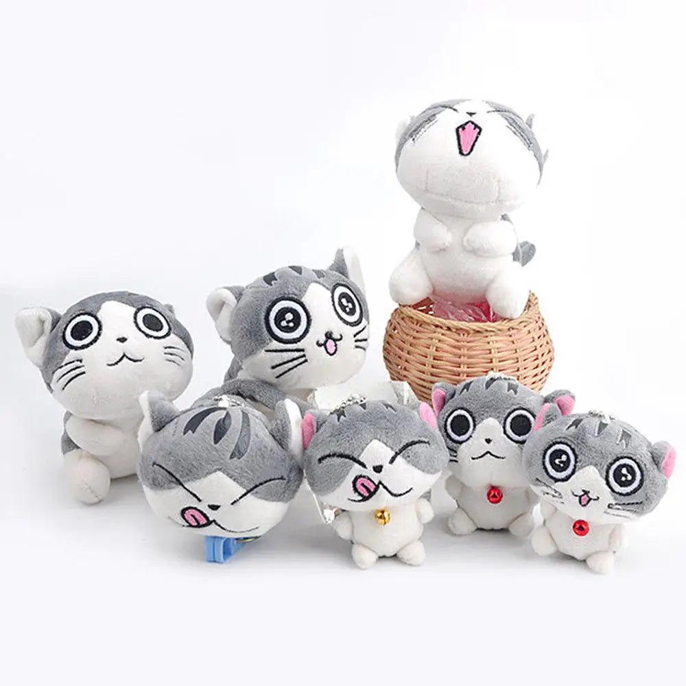 Kawaii Grey Kitty Cat Plush with Keychain Strap - Cosparty