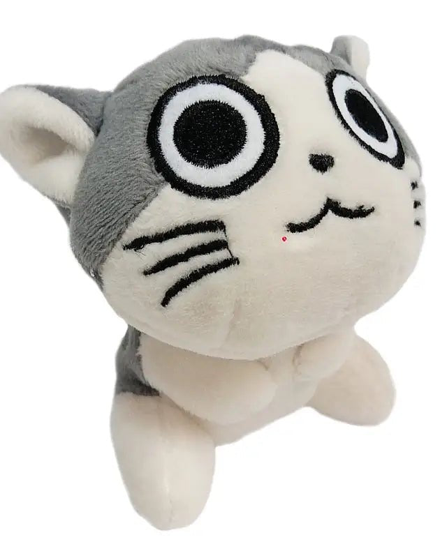 Kawaii Grey Kitty Cat Plush with Keychain Strap - Cosparty