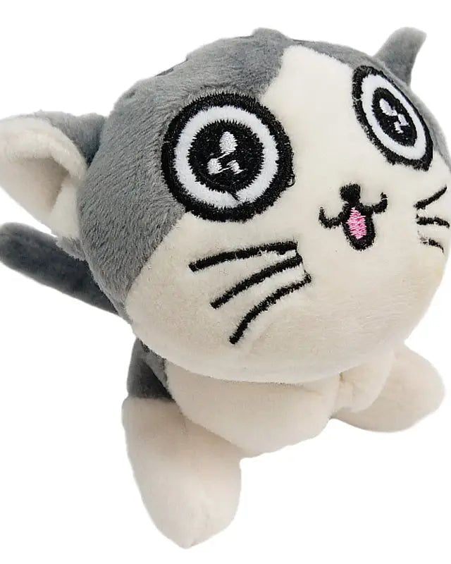 Kawaii Grey Kitty Cat Plush with Keychain Strap - Cosparty