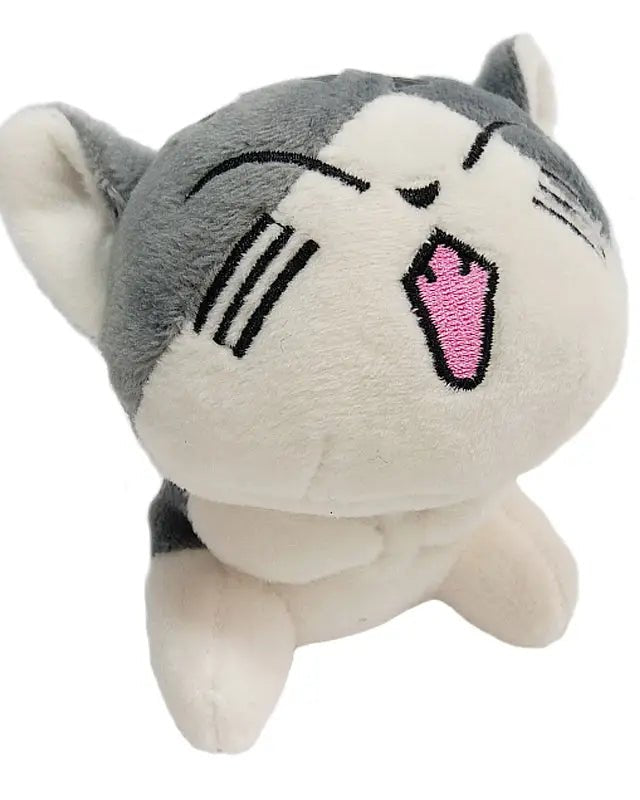 Kawaii Grey Kitty Cat Plush with Keychain Strap - Cosparty