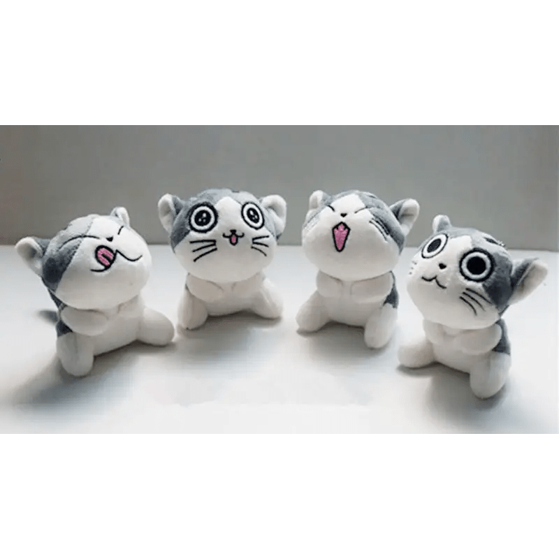 Kawaii Grey Kitty Cat Plush with Keychain Strap - Cosparty