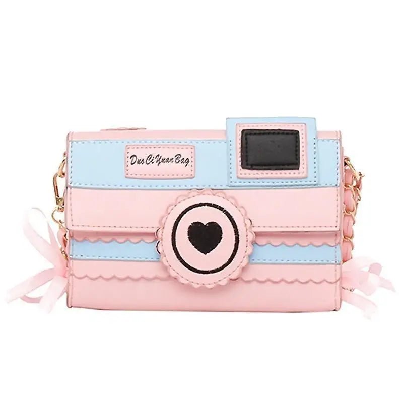 Kawaii Harajuku Camera Shaped 3D Purse in Pink and Blue - Cosparty