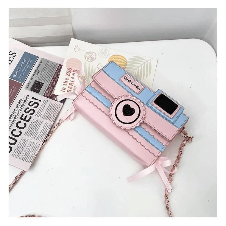 Kawaii Harajuku Camera Shaped 3D Purse in Pink and Blue - Cosparty