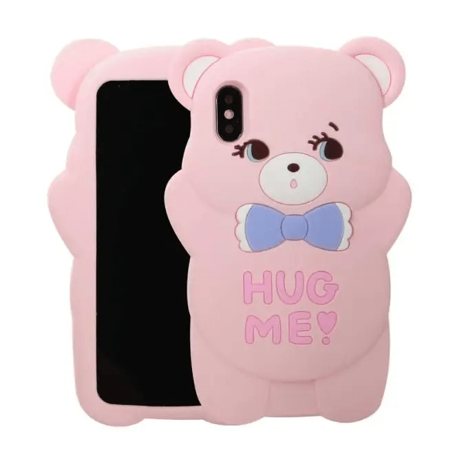 Kawaii Hug Me Bear 3D Rubber iPhone Case for Protection - Cosparty