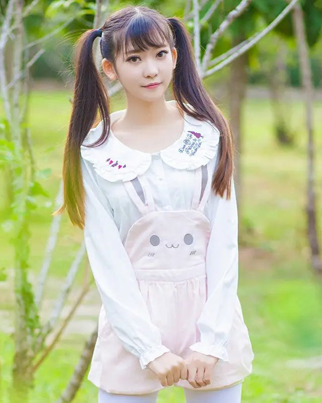 Kawaii Jumper Dress with Pleated Skirt and Criss Cross Straps - Cosparty