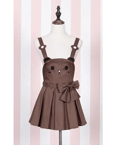 Kawaii Jumper Dress with Pleated Skirt and Criss Cross Straps - Cosparty