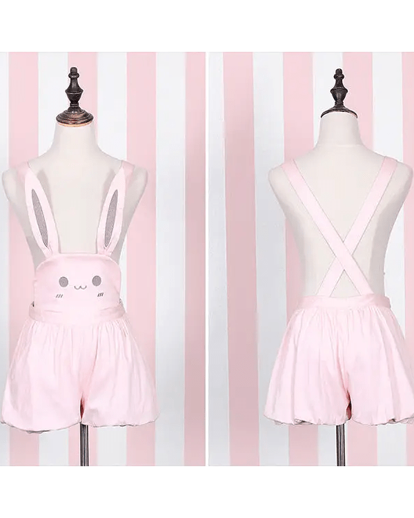 Kawaii Jumper Dress with Pleated Skirt and Criss Cross Straps - Cosparty