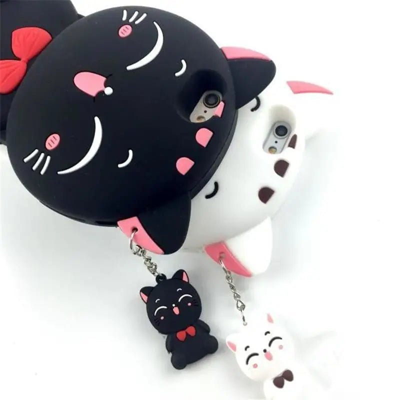 Kawaii Kitty Cat 3D Rubber iPhone Case for Ultimate Protection - Cosparty