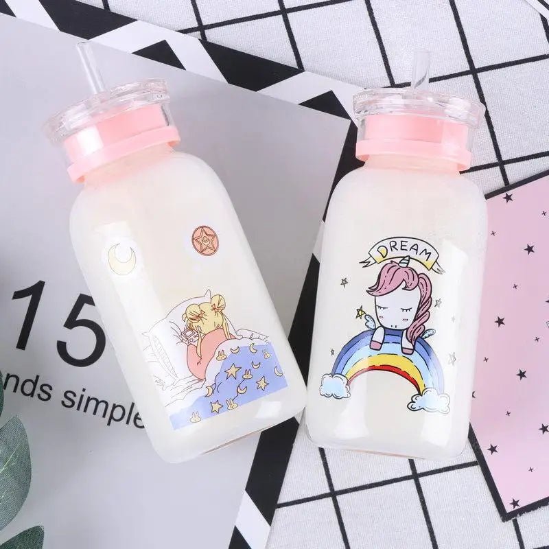 Kawaii Magical Girl Glass Water Bottles - Cosparty