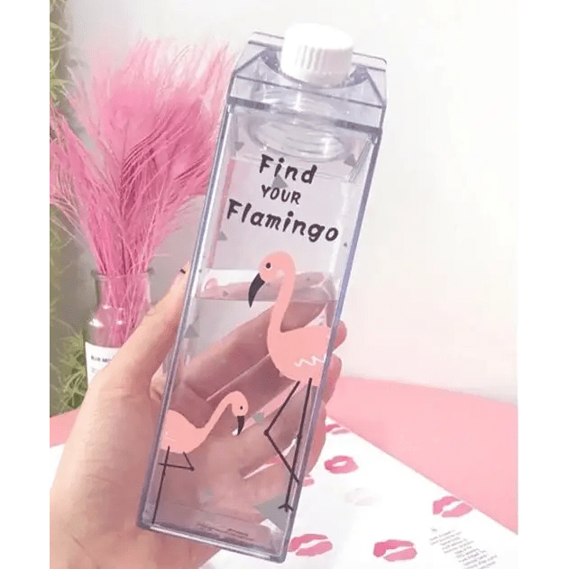 Kawaii Milk Carton Shaped Transparent Water Bottles - Cosparty