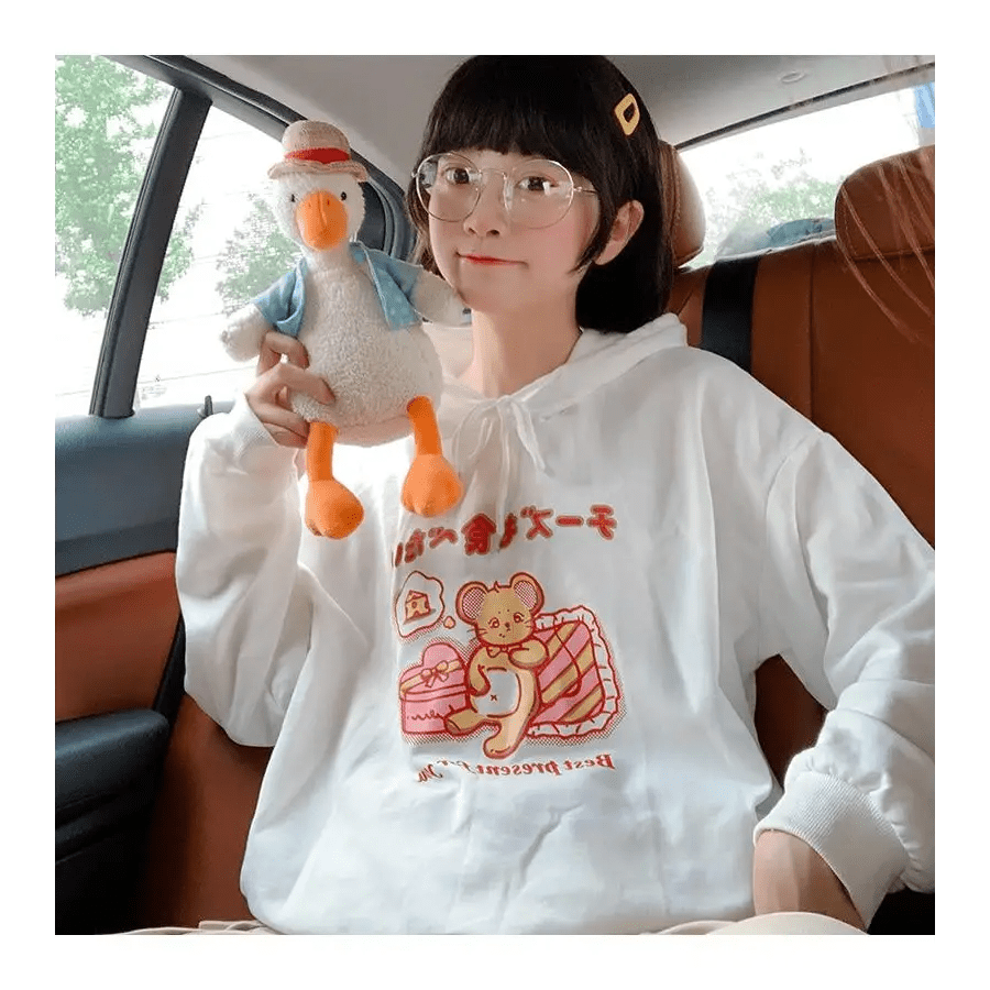 Kawaii Mouse Inspired Hoodie in Pastel Pink or White - Cosparty