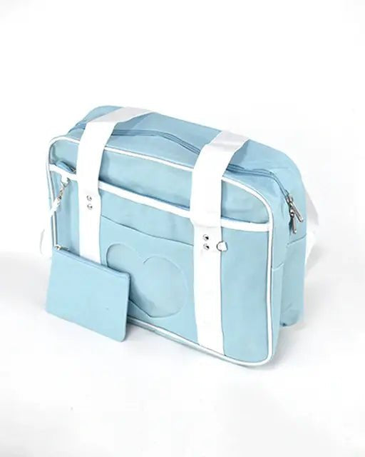 Kawaii Pastel Duffle Bag with Transparent Hearts - Cosparty
