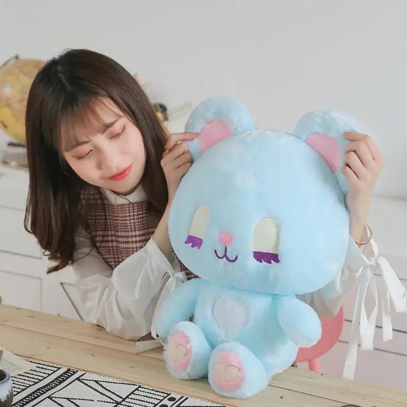 Kawaii Pink Bunny and Blue Bear Plush Available Now Org In Stock - Cosparty