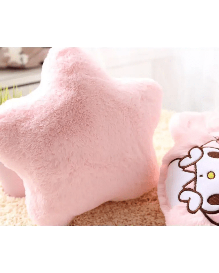 Kawaii Plush Pillow in Soft Pink with Adorable Designs - Cosparty
