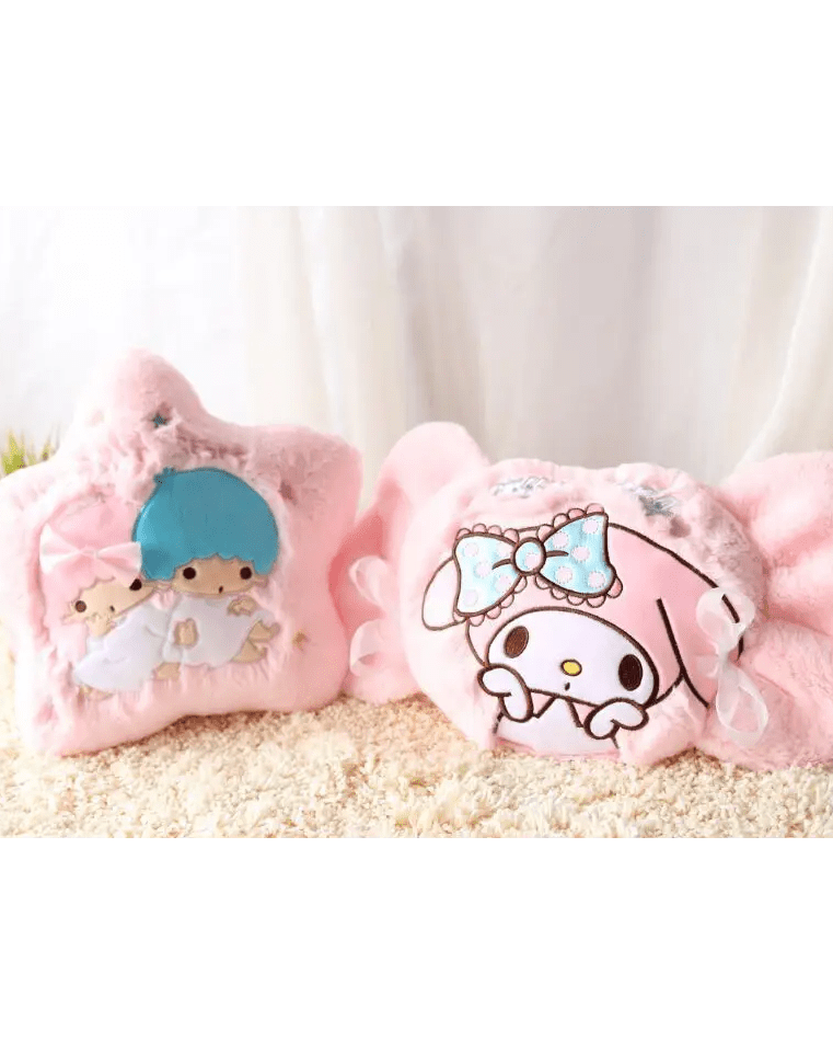 Kawaii Plush Pillow in Soft Pink with Adorable Designs - Cosparty
