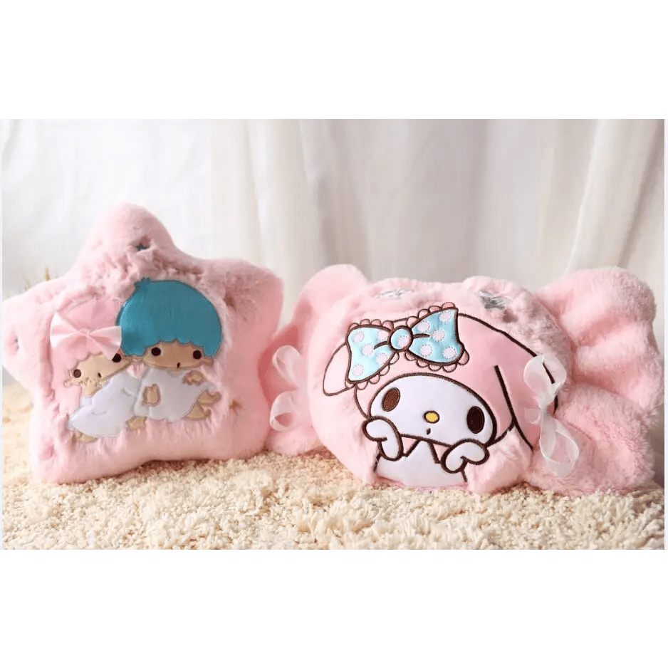 Kawaii Plush Pillow in Soft Pink with Adorable Designs - Cosparty