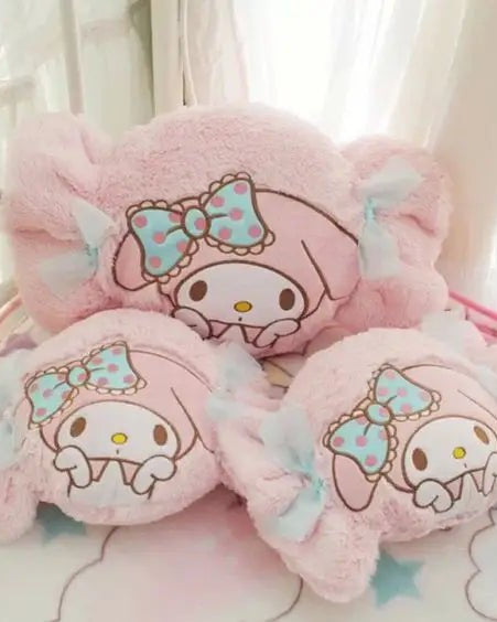 Kawaii Plush Pillow in Soft Pink with Adorable Designs - Cosparty