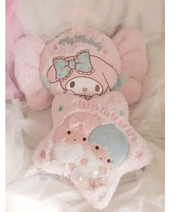 Kawaii Plush Pillow in Soft Pink with Adorable Designs - Cosparty