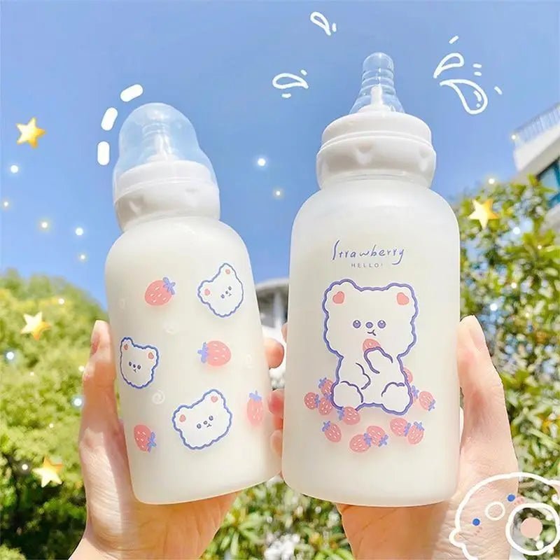 Kawaii Strawberry Bear Sippy Cup in Adorable Designs - Cosparty