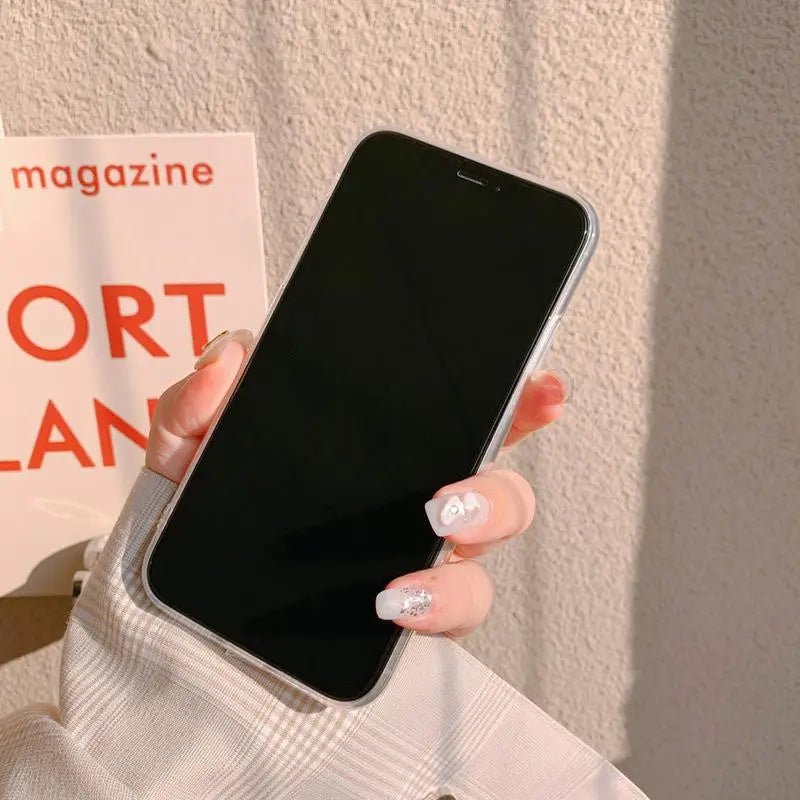 Kawaii Strawberry iPhone Case in Transparent Jelly Pink Chibi Moon Design - Cosparty