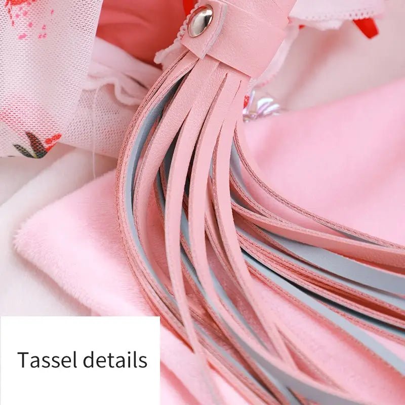 Kawaii Tassel Whip in Black and Pink for Playful Adventures - Cosparty