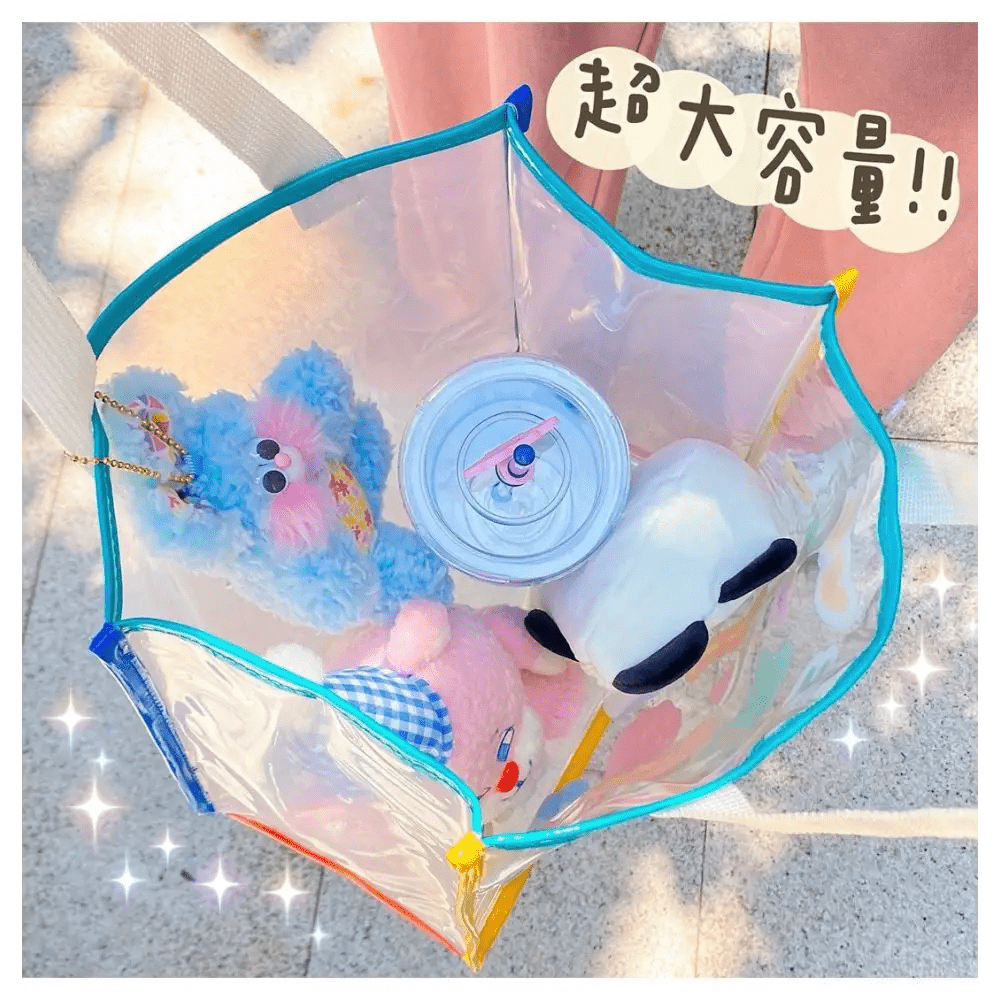 Kawaii Teddy Bear and Gummy Bear Transparent Tote Bag - Cosparty
