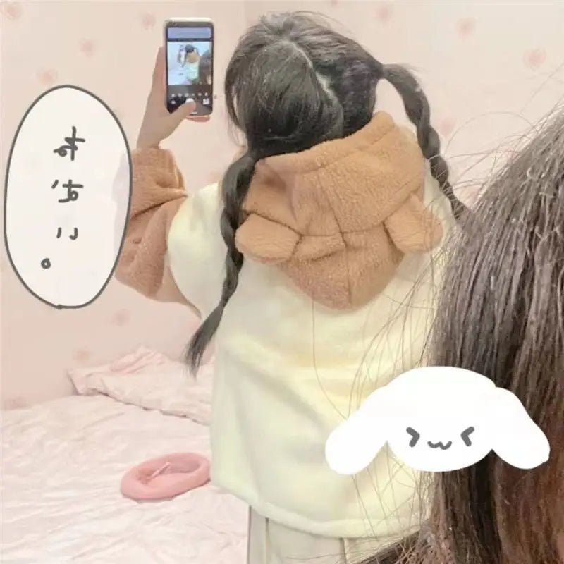 Kawaii Teddy Bear Thick Winter Hoodie for Ultimate Cuteness - Cosparty