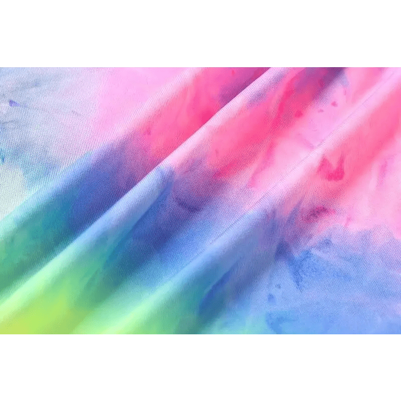 Kawaii Tie - Dye Rainbow Onesie with Snap Crotch and Subtle Turtleneck - Cosparty