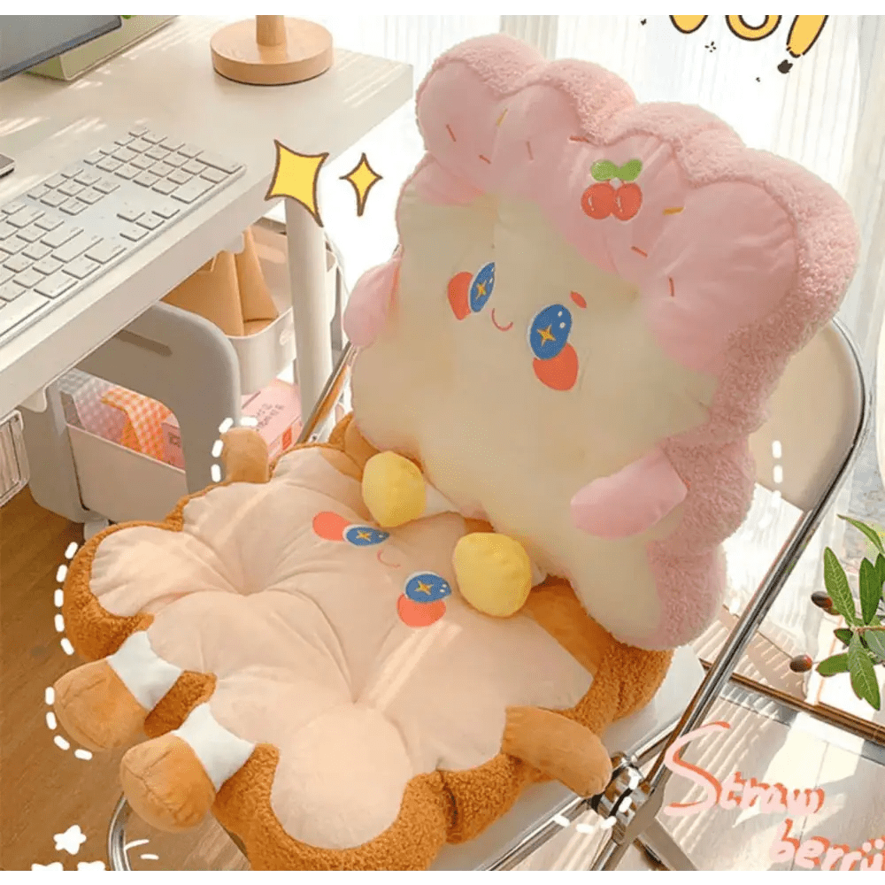 Kawaii Toast Pillow for Cozy Gaming Comfort - Cosparty