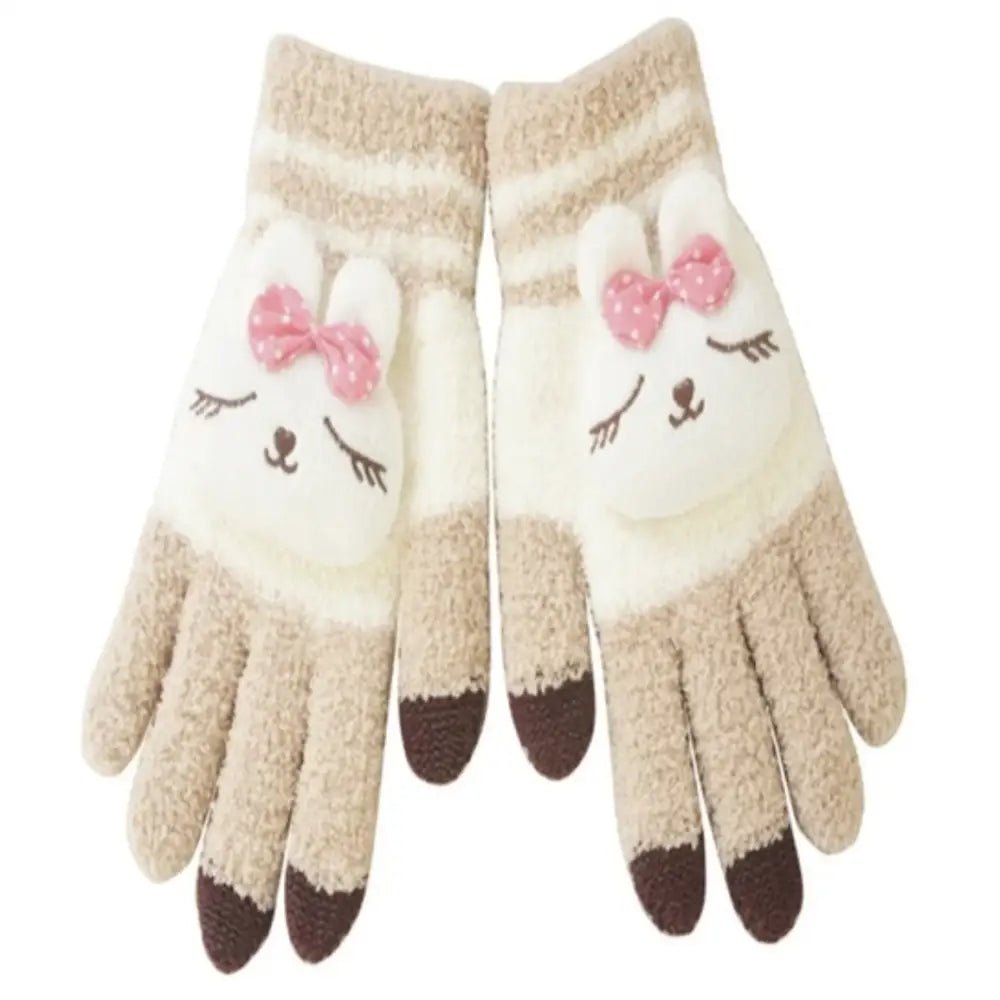 Kawaii Ultra Fuzzy Finger Gloves for Winter Fun - Cosparty