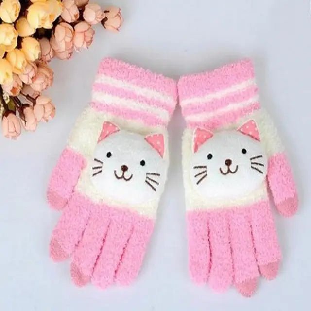 Kawaii Ultra Fuzzy Finger Gloves for Winter Fun - Cosparty