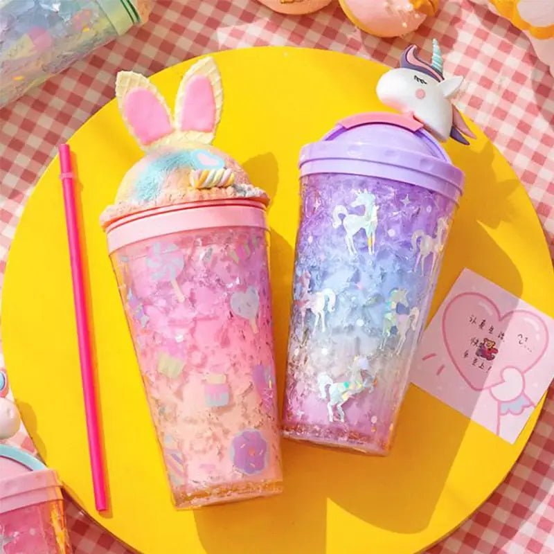 Kawaii Unicorn Ice Cream Water Bottle Perfect for Cute Collectors - Cosparty