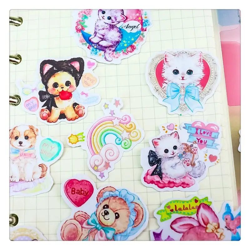 Kawaii Vintage Animal Stickers for Cute Decor and Crafting - Cosparty