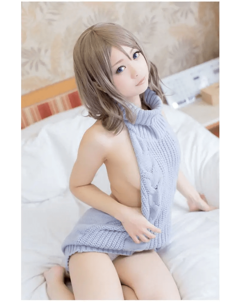 Kawaii Virgin Killer Backless Sweater in Chunky Cable Knit - Cosparty