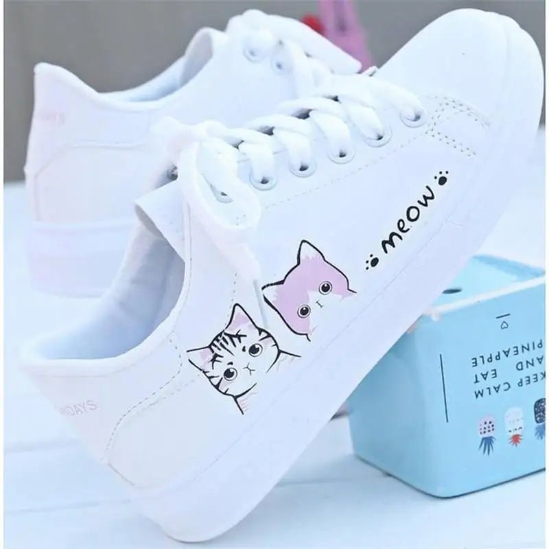 Kitten Inspired Tennis Shoes with Anti - Skid Rubber Soles - Cosparty