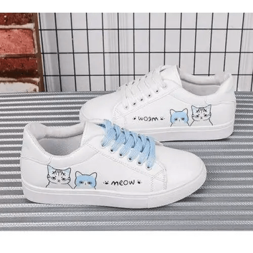 Kitten Inspired Tennis Shoes with Anti - Skid Rubber Soles - Cosparty
