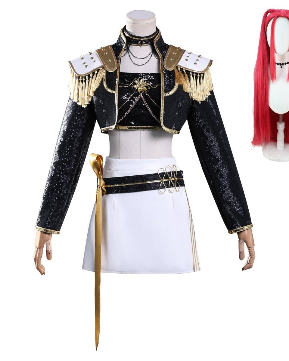 KPop Demon Hunters Rumi, Zoey and Mira Golden Cosplay Outfit Sets - Cosparty