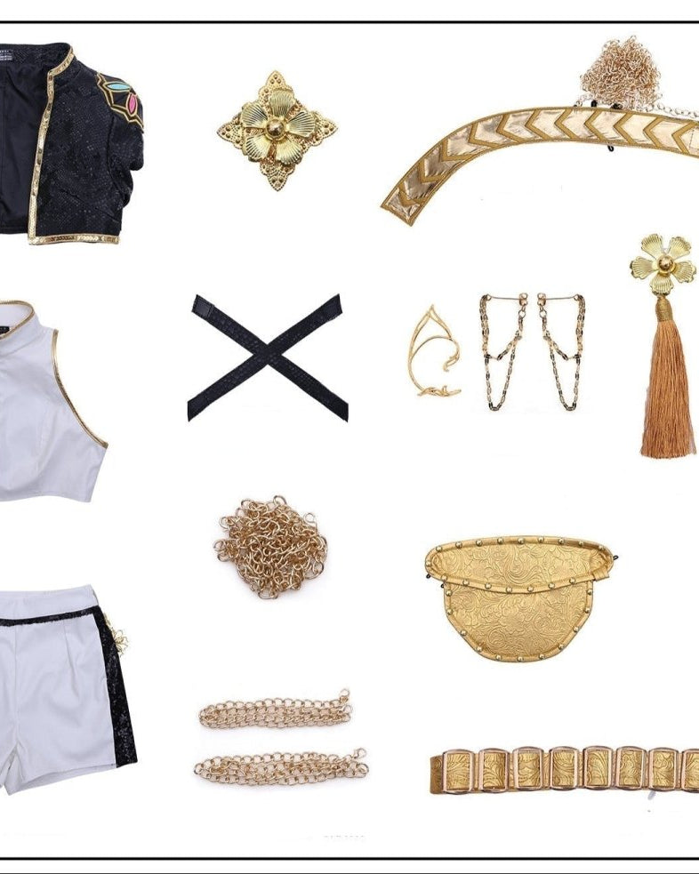 KPop Demon Hunters Rumi, Zoey and Mira Golden Cosplay Outfit Sets - Cosparty