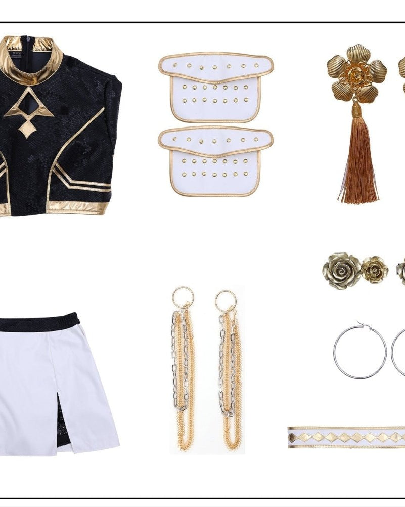 KPop Demon Hunters Rumi, Zoey and Mira Golden Cosplay Outfit Sets - Cosparty