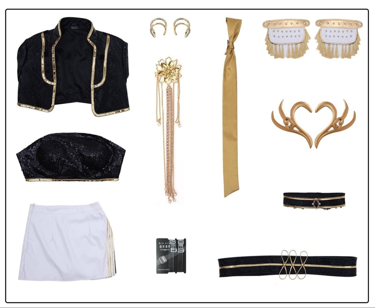 KPop Demon Hunters Rumi, Zoey and Mira Golden Cosplay Outfit Sets - Cosparty