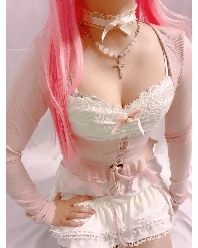 Lace Knit Princess Sweater for Cozy Angelcore and Fairycore Styles - Cosparty