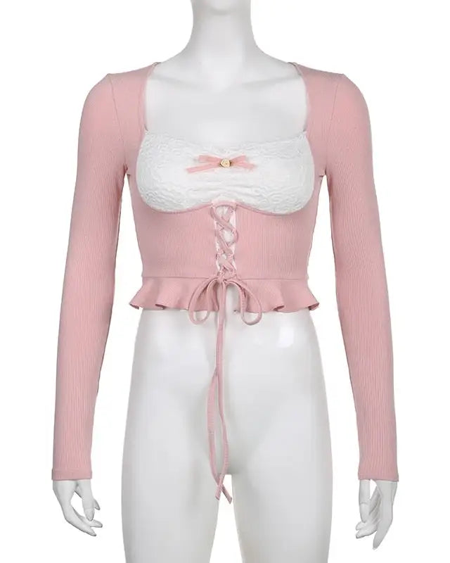 Lace Knit Princess Sweater for Cozy Angelcore and Fairycore Styles - shirt