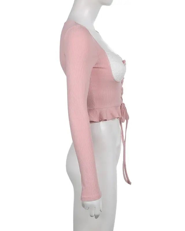 Lace Knit Princess Sweater for Cozy Angelcore and Fairycore Styles - Cosparty